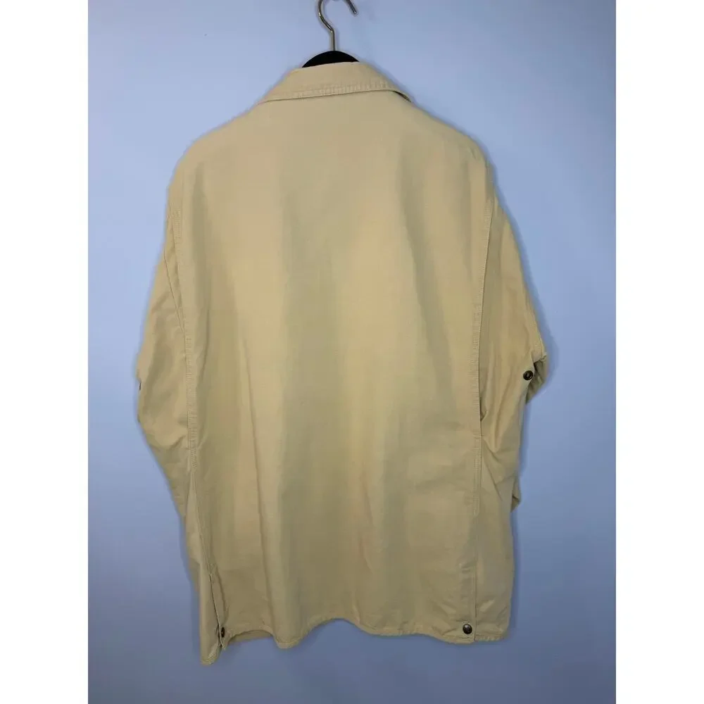 Vintage Eddie Bauer Field Canvas Jacket Khaki Oversized Sz L Unisex
